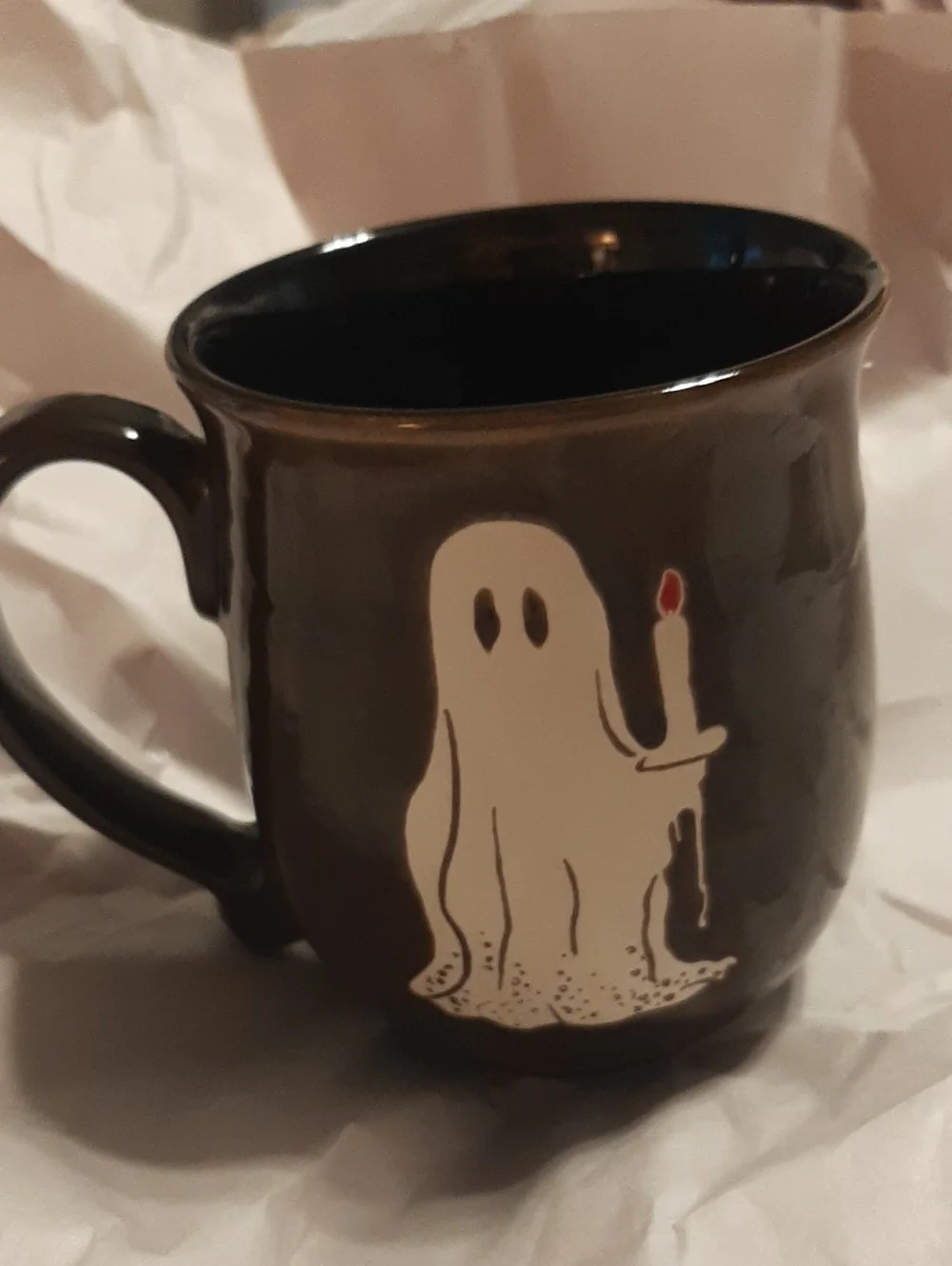 Eli & Ana Handpainted Brown Ghost Ceramic Mug - NWT